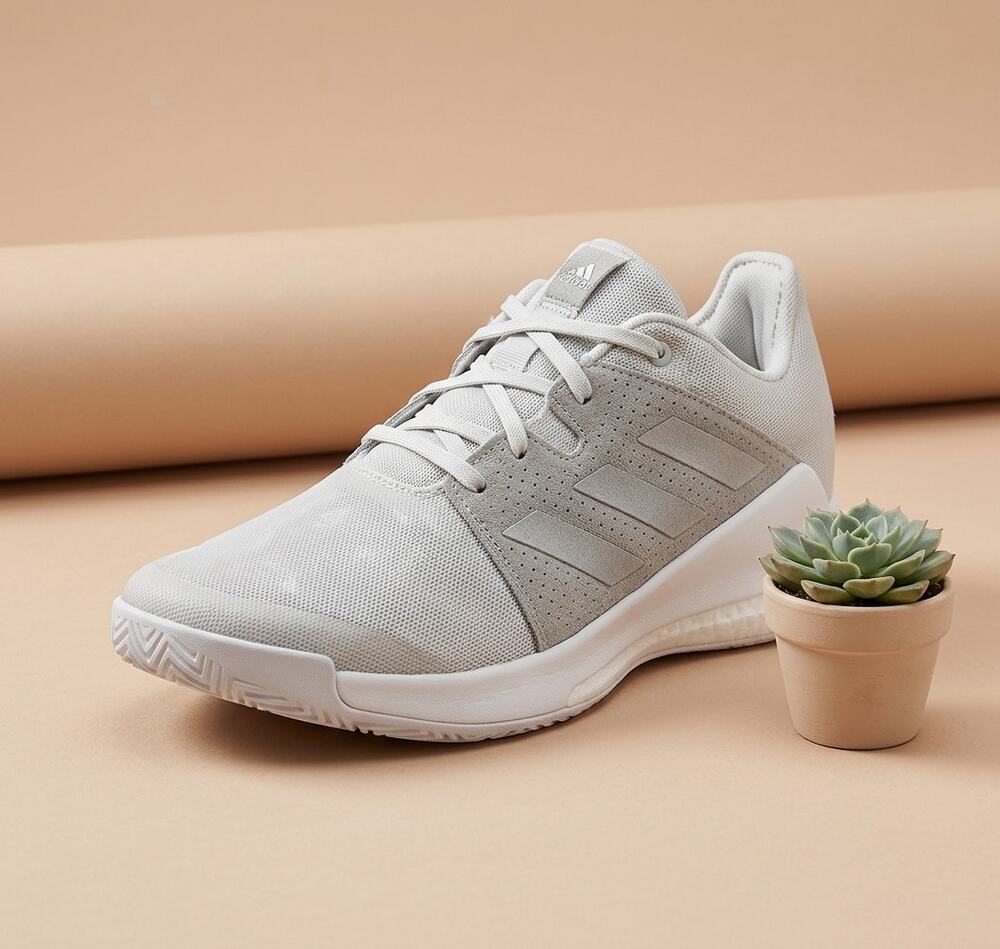 USED adidas Women's Crazyflight Sneaker, White/Silver Metallic, 5.5